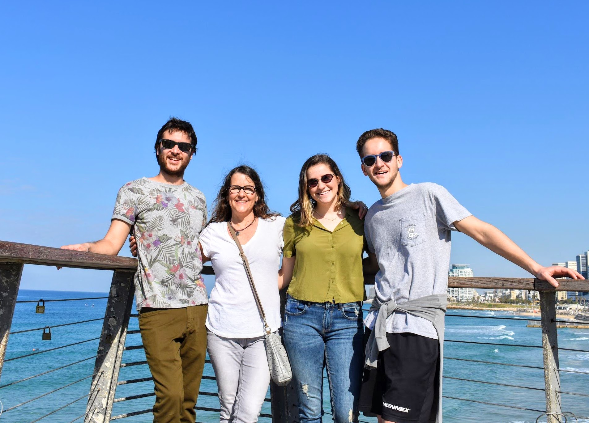Tomer with his family in Tel Aviv