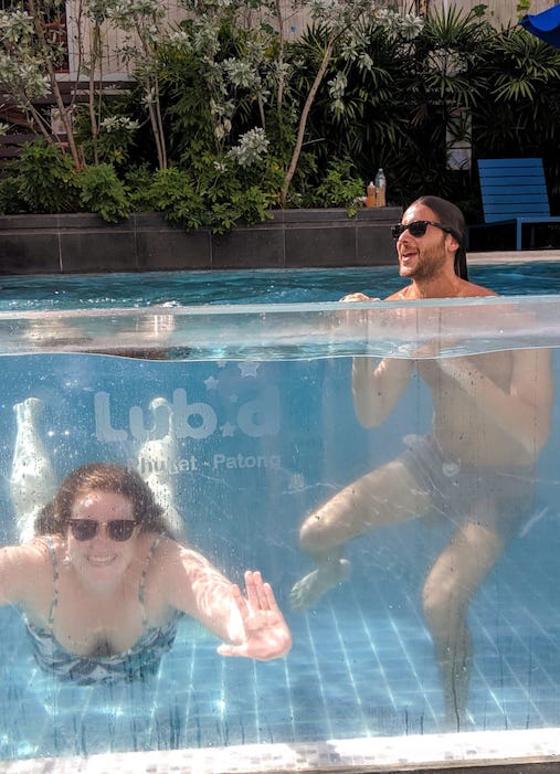 Michelle and I in the pool in Phucket